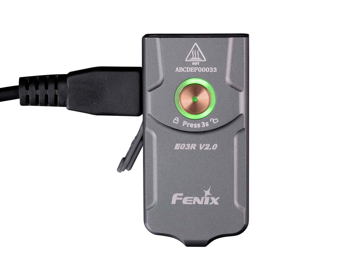 fenix e03r version 2 rechargeable keychain flashlight usbc