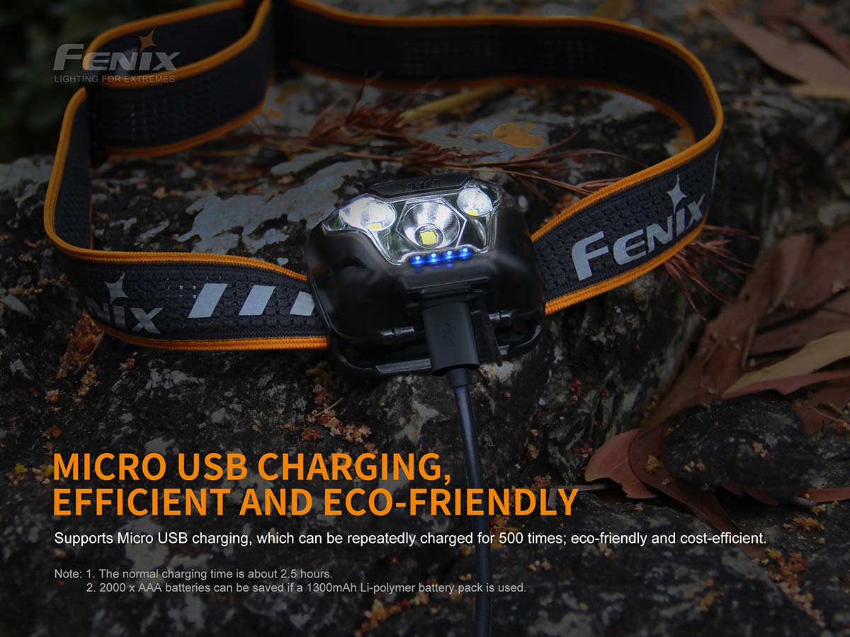 Lampe frontale rechargeable Fenix HL18RT - trail running