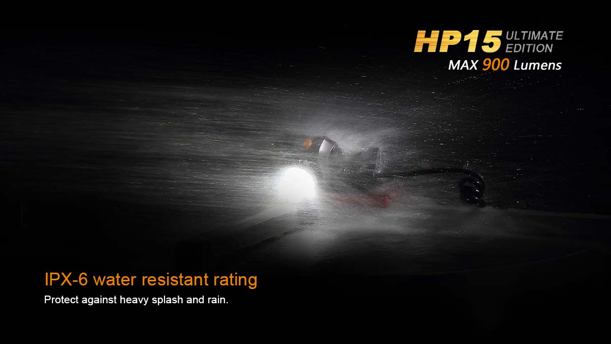 fenix hp15ue headlamp rain resistant