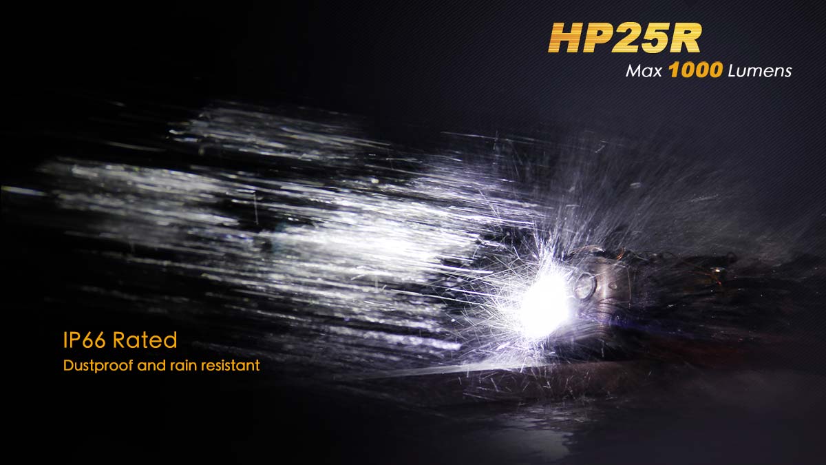 fenix hp25r headlamp rain resistant
