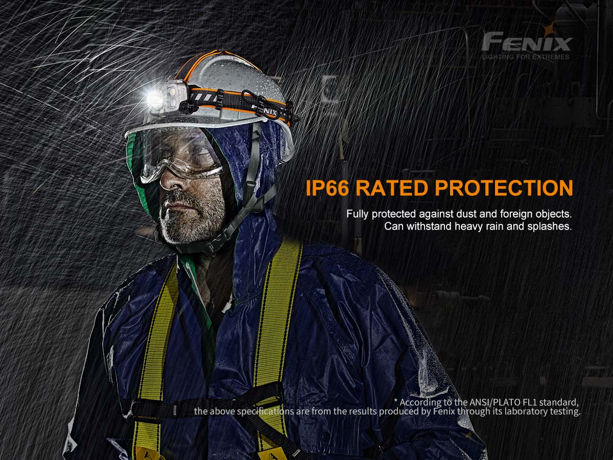 fenix hp25r v2 rechargeable headlamp water resistant