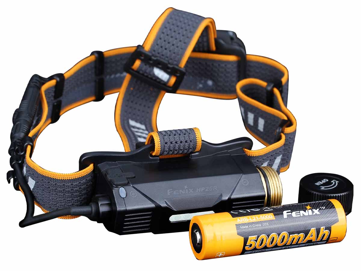 fenix hp25r v2 rechargeable headlamp battery compartment