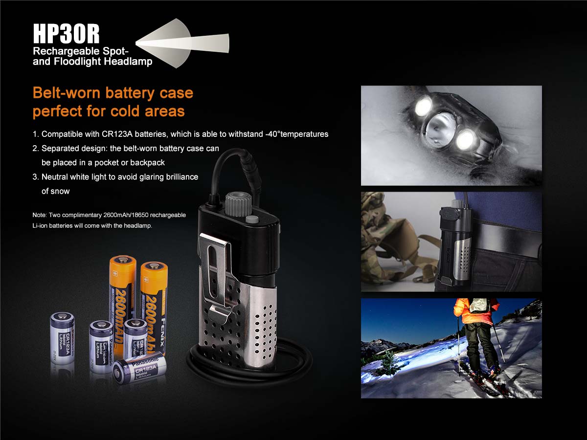 HP30R headlamp battery pack