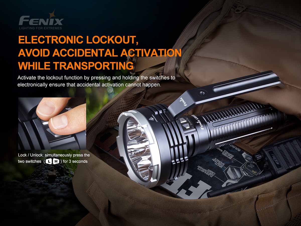 fenix 18000 lumens flashlight Fenix LR80R Rechargeable Searchlight