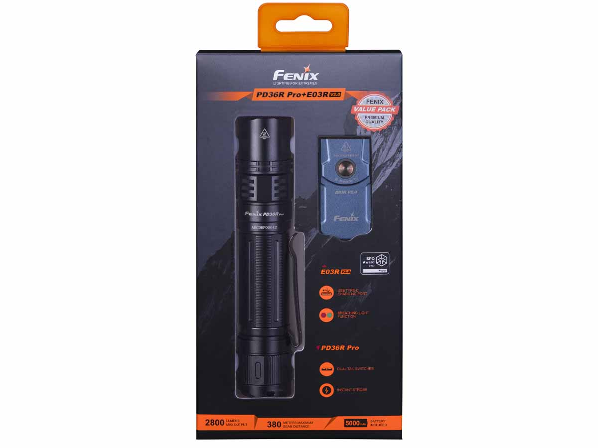 Fenix PD36R PRO Rechargeable Flashlight Promo Pack