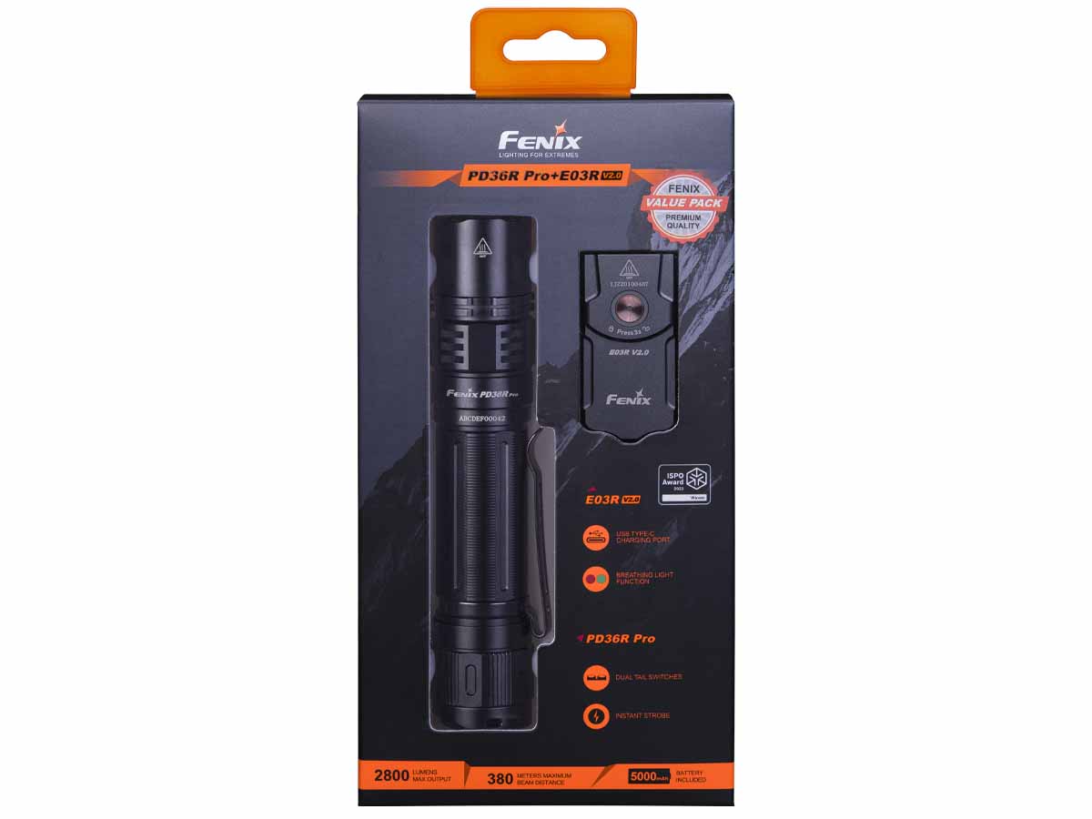 Fenix PD36R PRO Rechargeable Flashlight Promo Pack