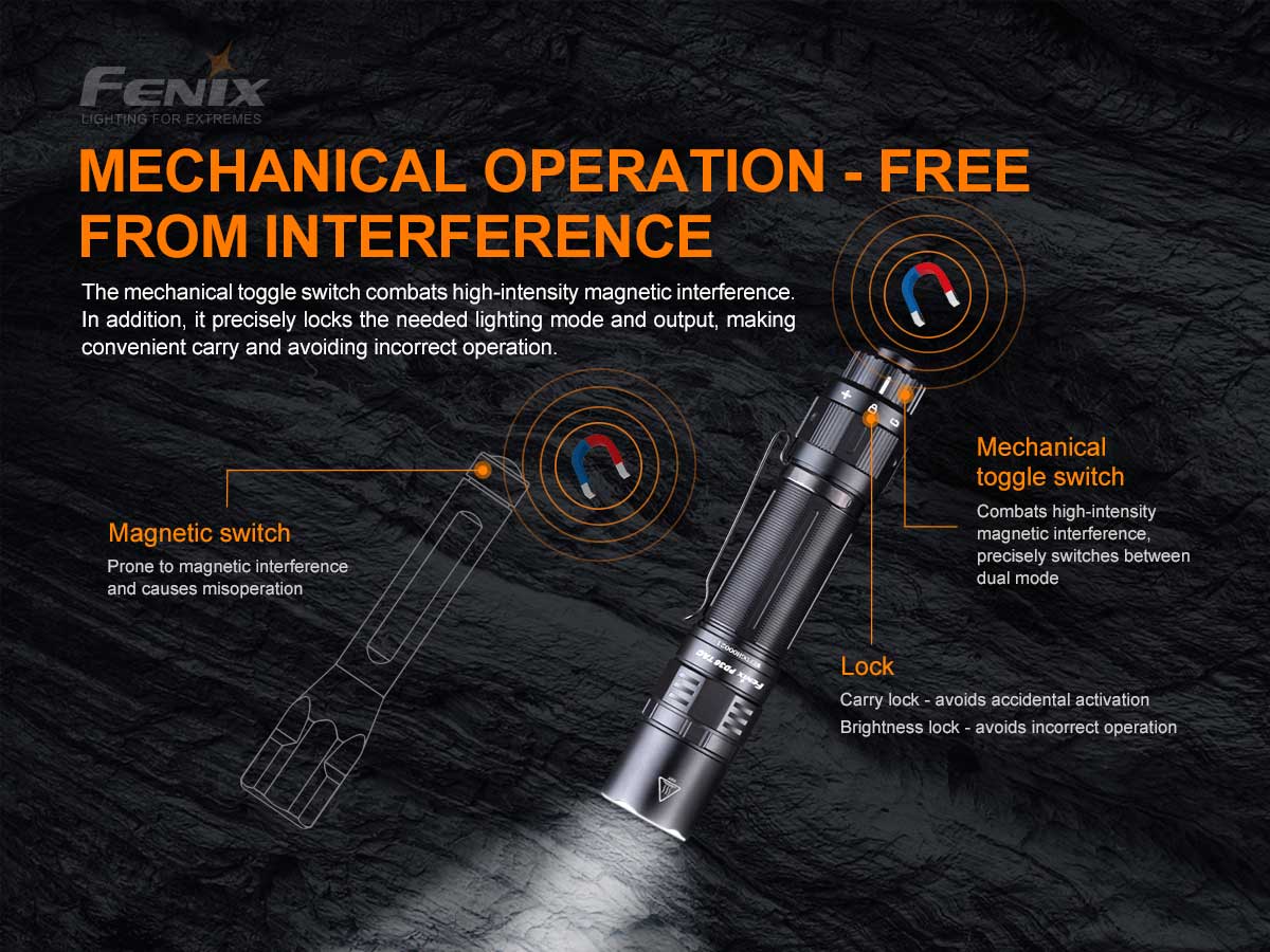 fenix pd36 tac tactical flashlight mechanical