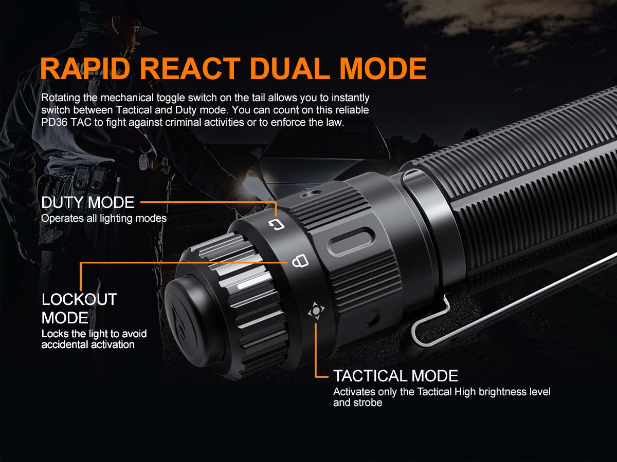 fenix pd36 tactical flashlight modes