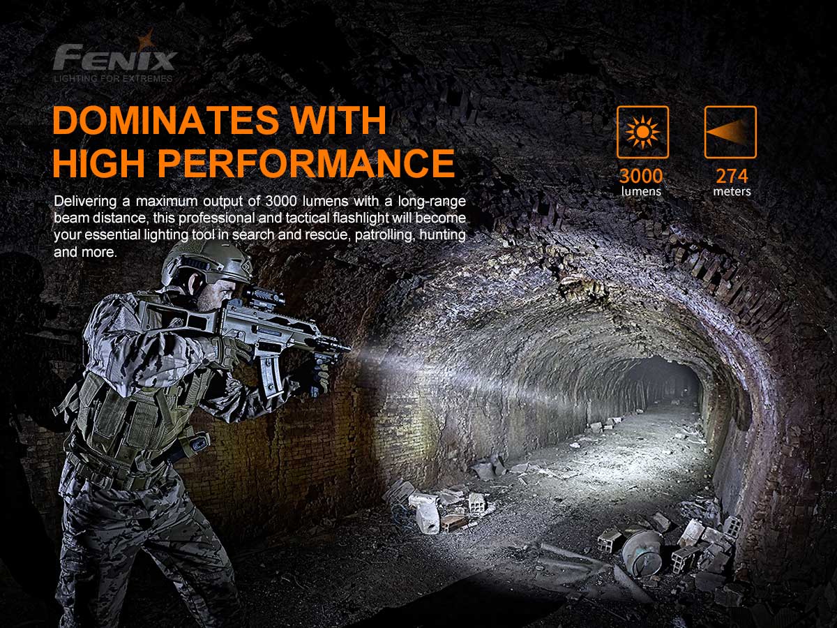 fenix pd36 tac tactical flashlight high performance