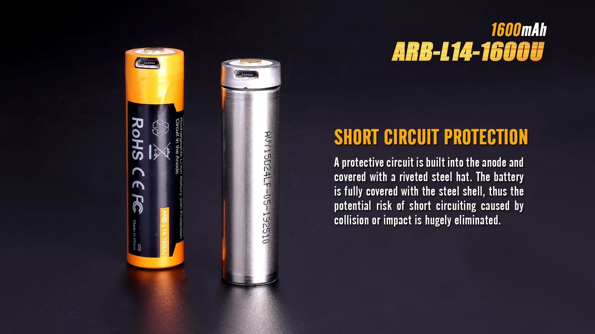 ARB-L14-1600U Built-in USB Rechargeable Battery