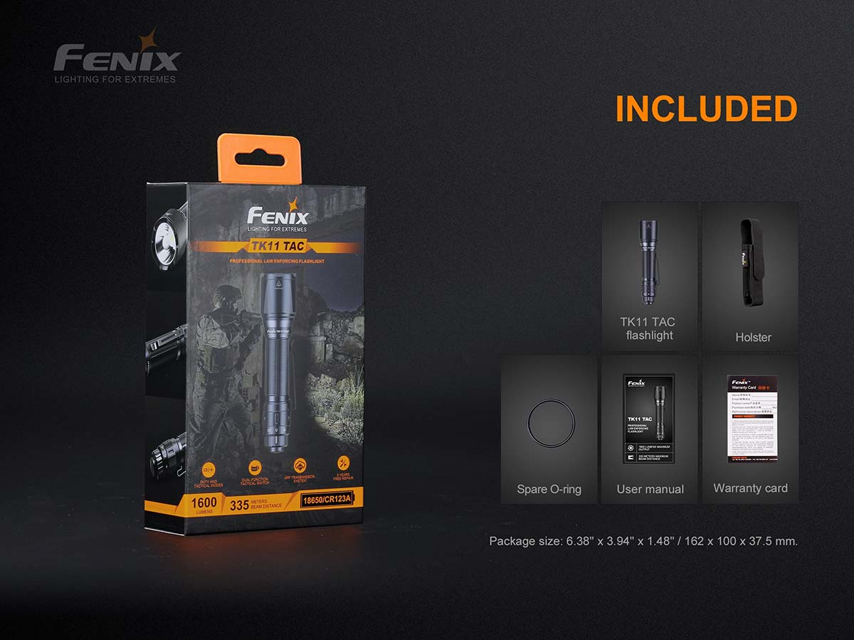 fenix tk11 tac tactical flashlight included