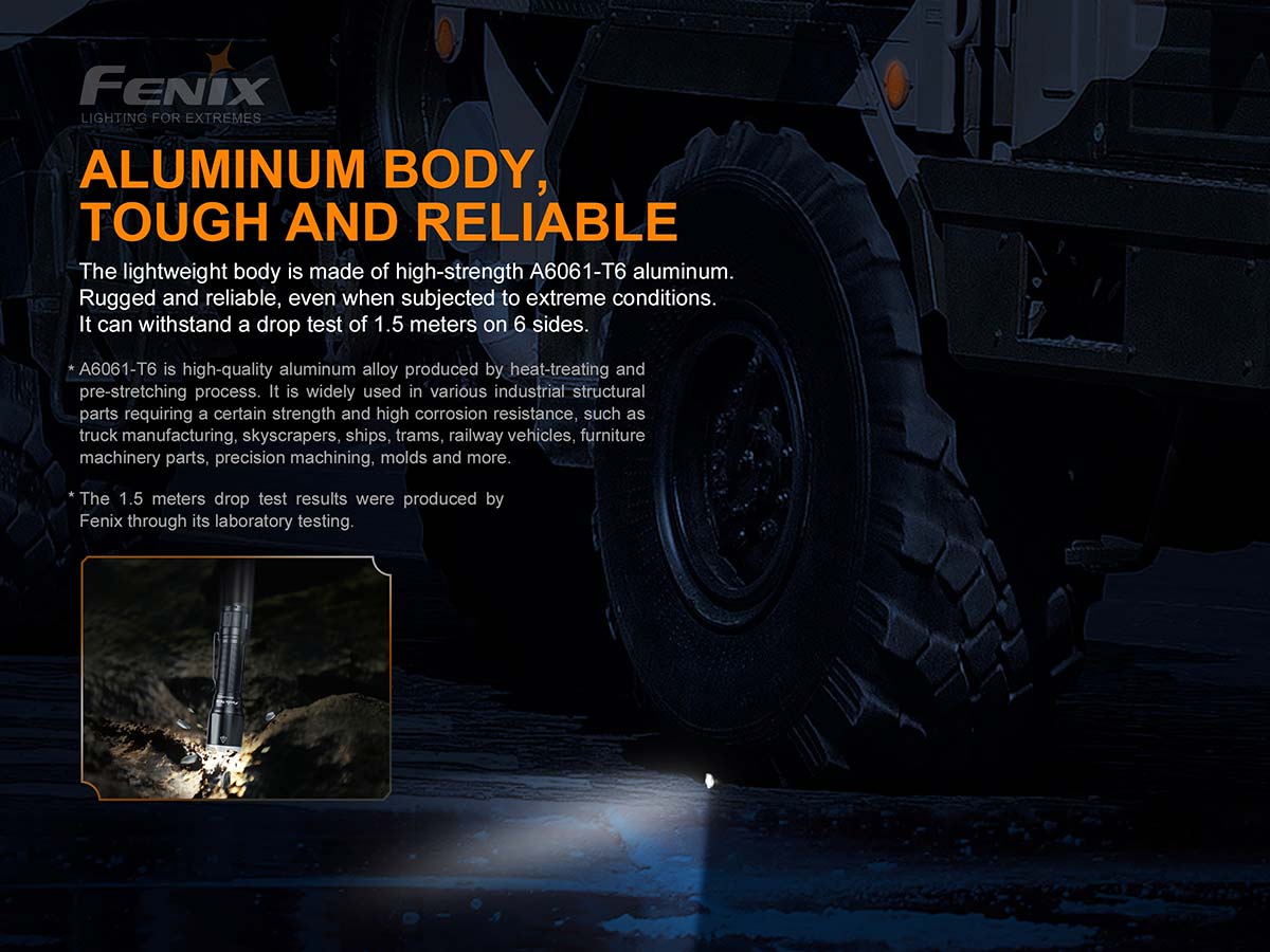 fenix tk16 tactical flashlight impact resistant