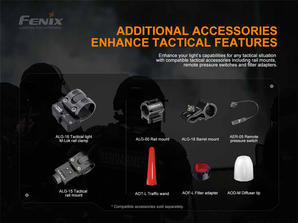 fenix tk22 tac tactical flashlight accessories