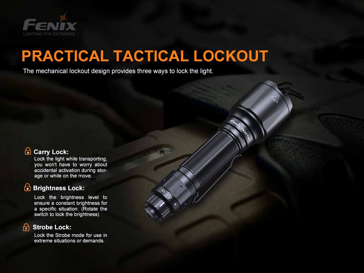 fenix tk22 tac tactical flashlight lock out mode