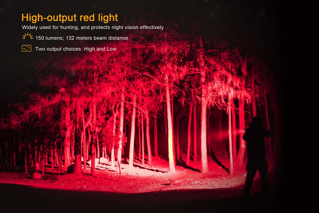 fenix tk25 R&B hunting flashlight red light LED