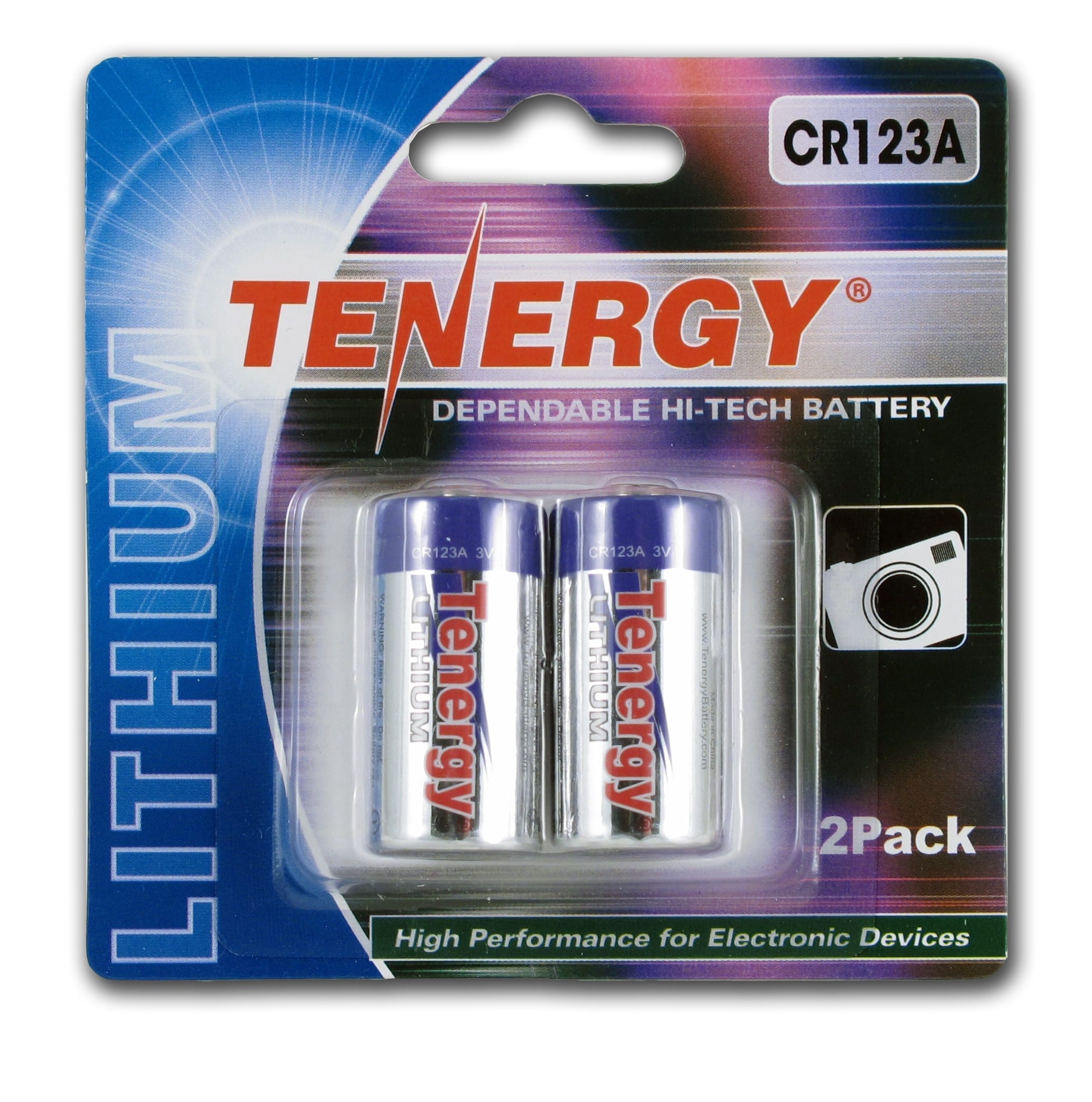 CR123A 3V Lithium, 2-pack or 10-pack