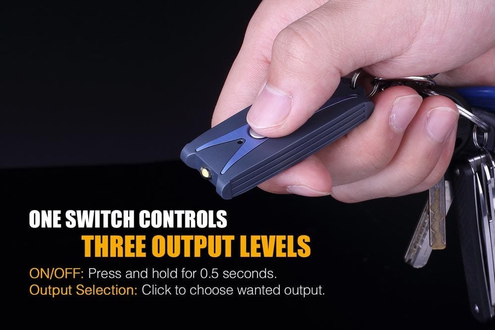 Fenix UC01 mini flashlight size switch