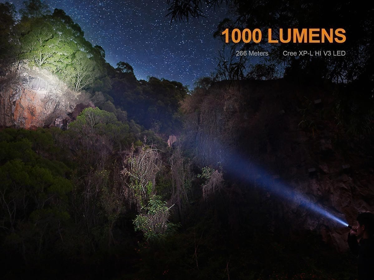 uc35 v2 rechargeable flashlight beam 1000 lumens