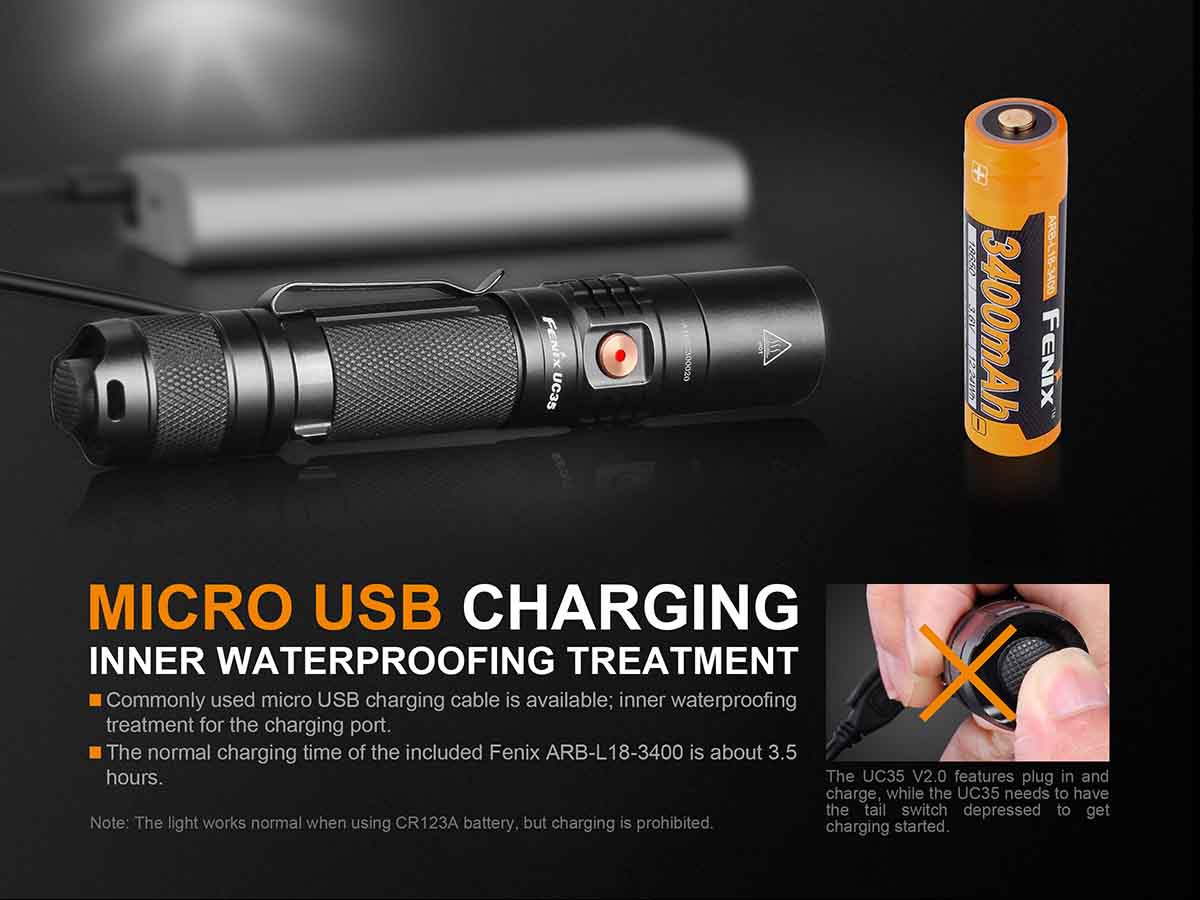 fenix 1000 uc35 lumen flashlight Fenix UC35 V2.0 - 1000 Lumens
