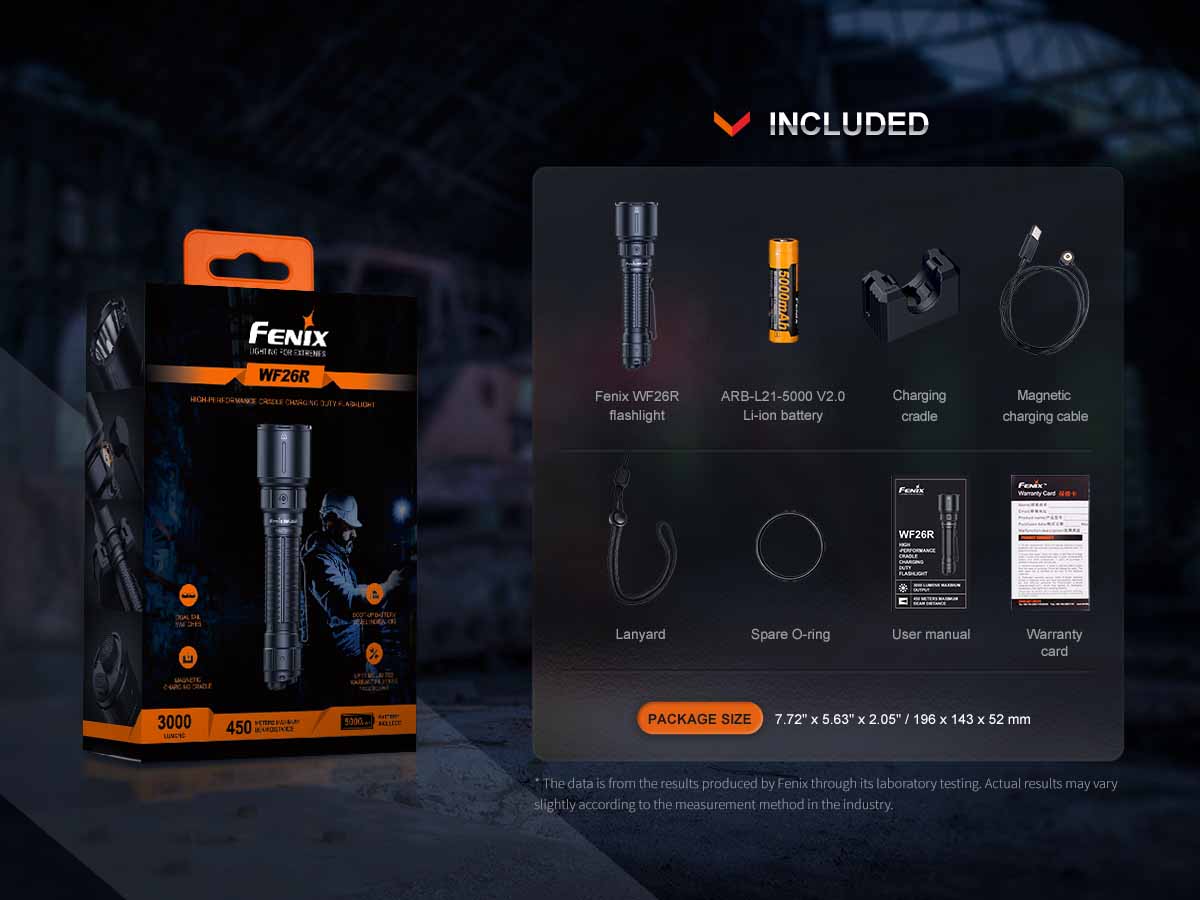 fenix flashlight charger Fenix WF26R Rechargeable Flashlight Black