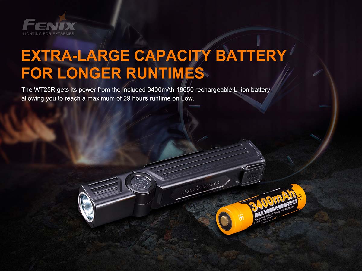 fenix wt25r flashlight battery