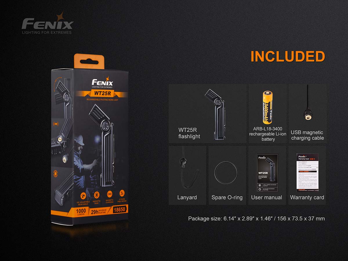 fenix wt25r flashlight included