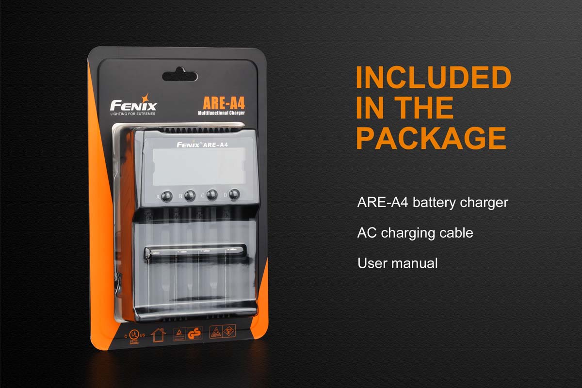 fenix battery charger are-a4 package