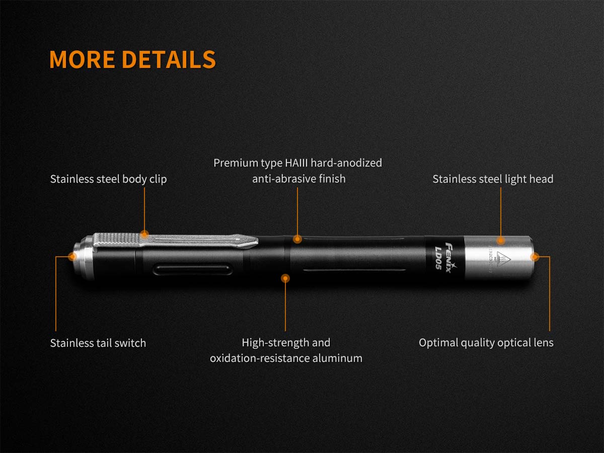 fenix LD02 penlight flashlight features