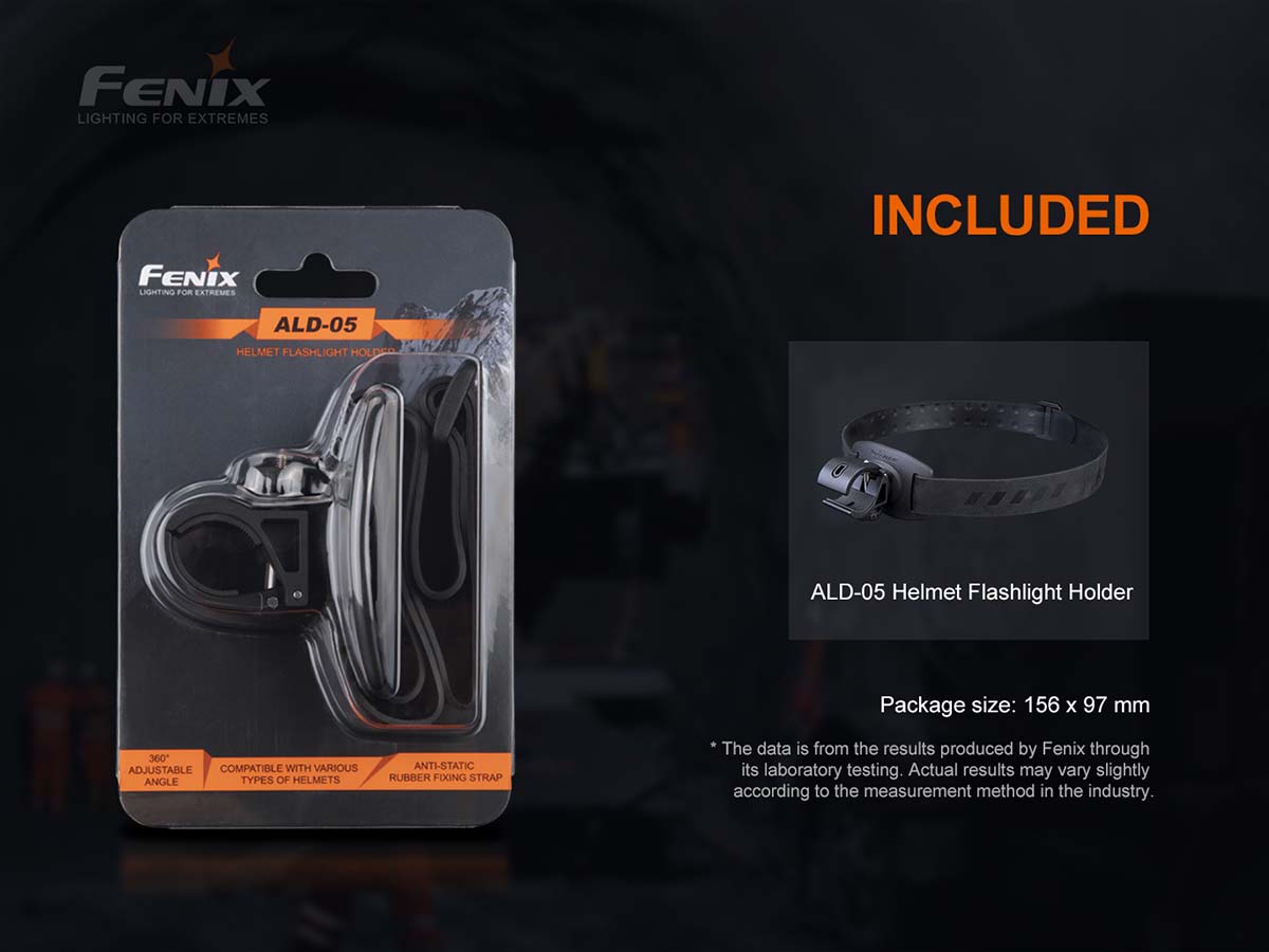 fenix ald-05 helmet flashlight holder package