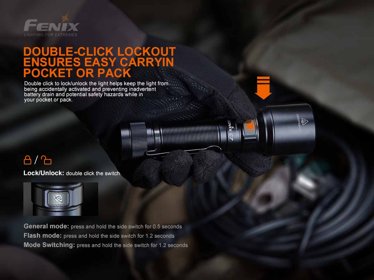 fenix c7 work flashlight lockout