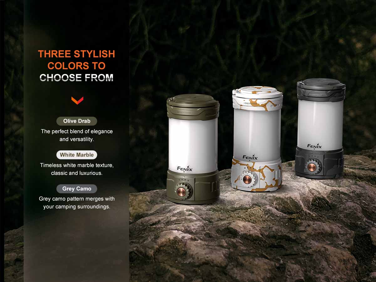 fenix cl26r pro rechargeable lantern color options