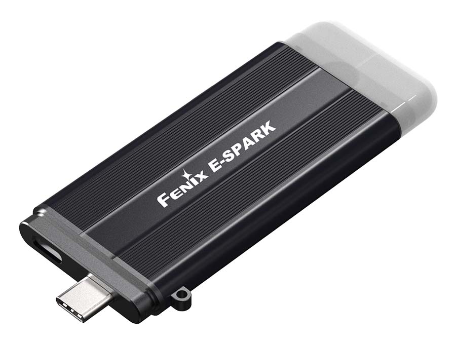 fenix E-SPARK keychain flashlight power bank ports