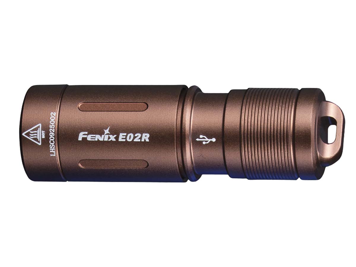 Mini lampe Fenix E02R Noir (200 lumens) - Armurerie Centrale