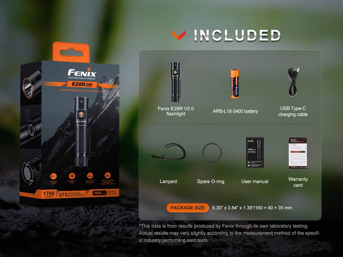 fenix e28r rechargeable flashlight Fenix E28R V2.0 Rechargeable EDC Flashlight