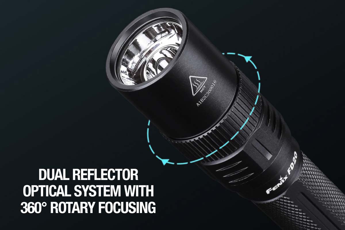 fenix fd20 focus flashlight fous beam
