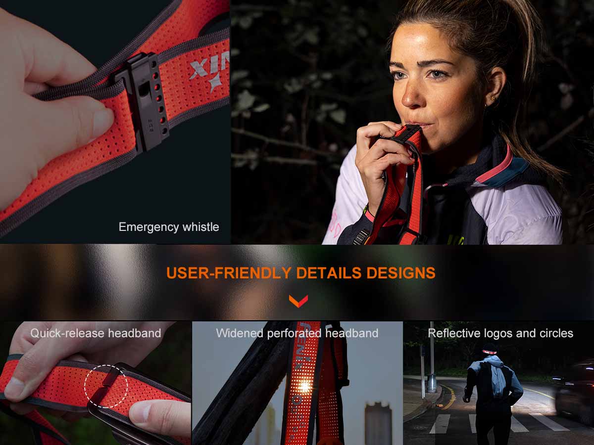  fenix hm65r-t v2 rechargeable headlamp design details emergency whistle
