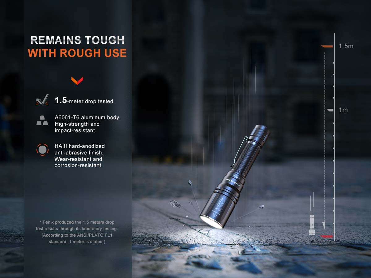 fenix ht30r rechargeable white laser flashlight impact resistant