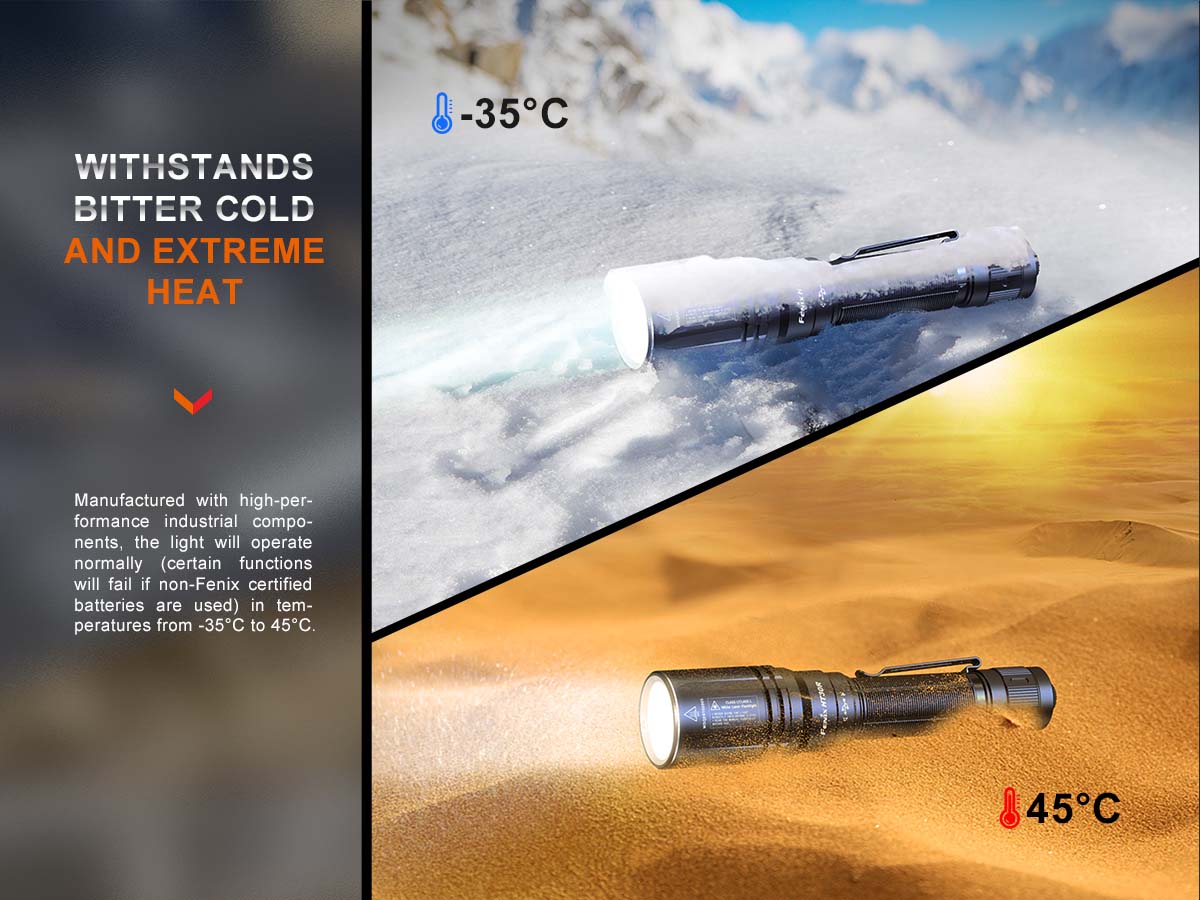 fenix ht30r rechargeable white laser flashlight temperature resistant