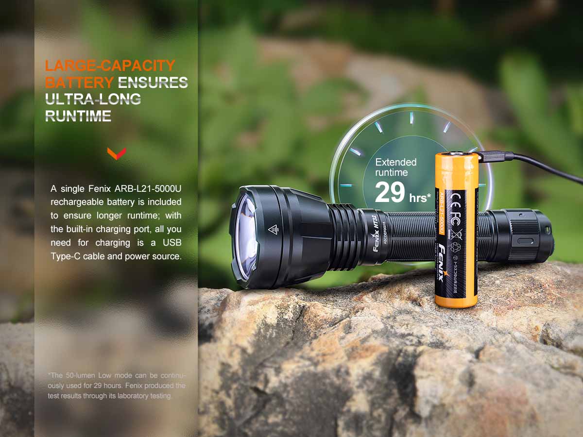 fenix ht32 flashlight rechargeable battery