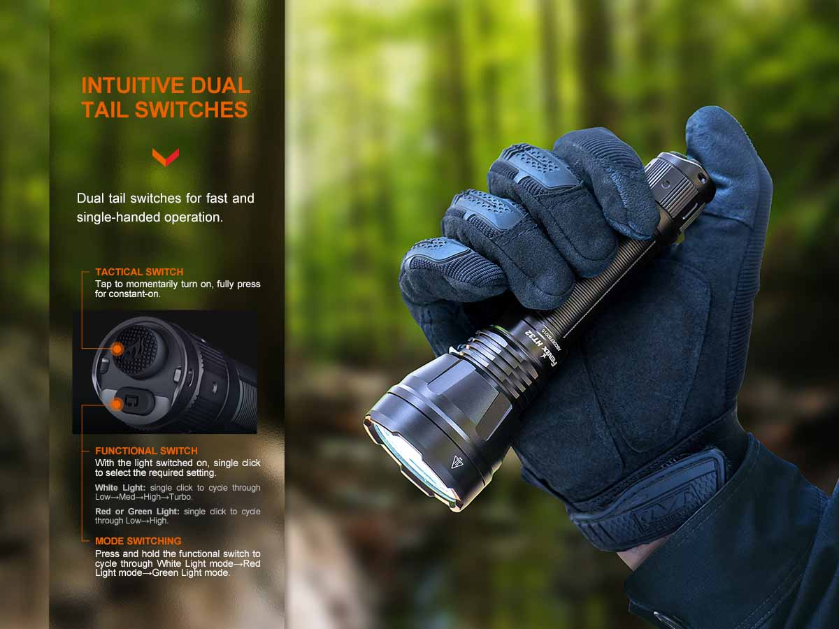 fenix ht32 flashlight tail switches operate modes