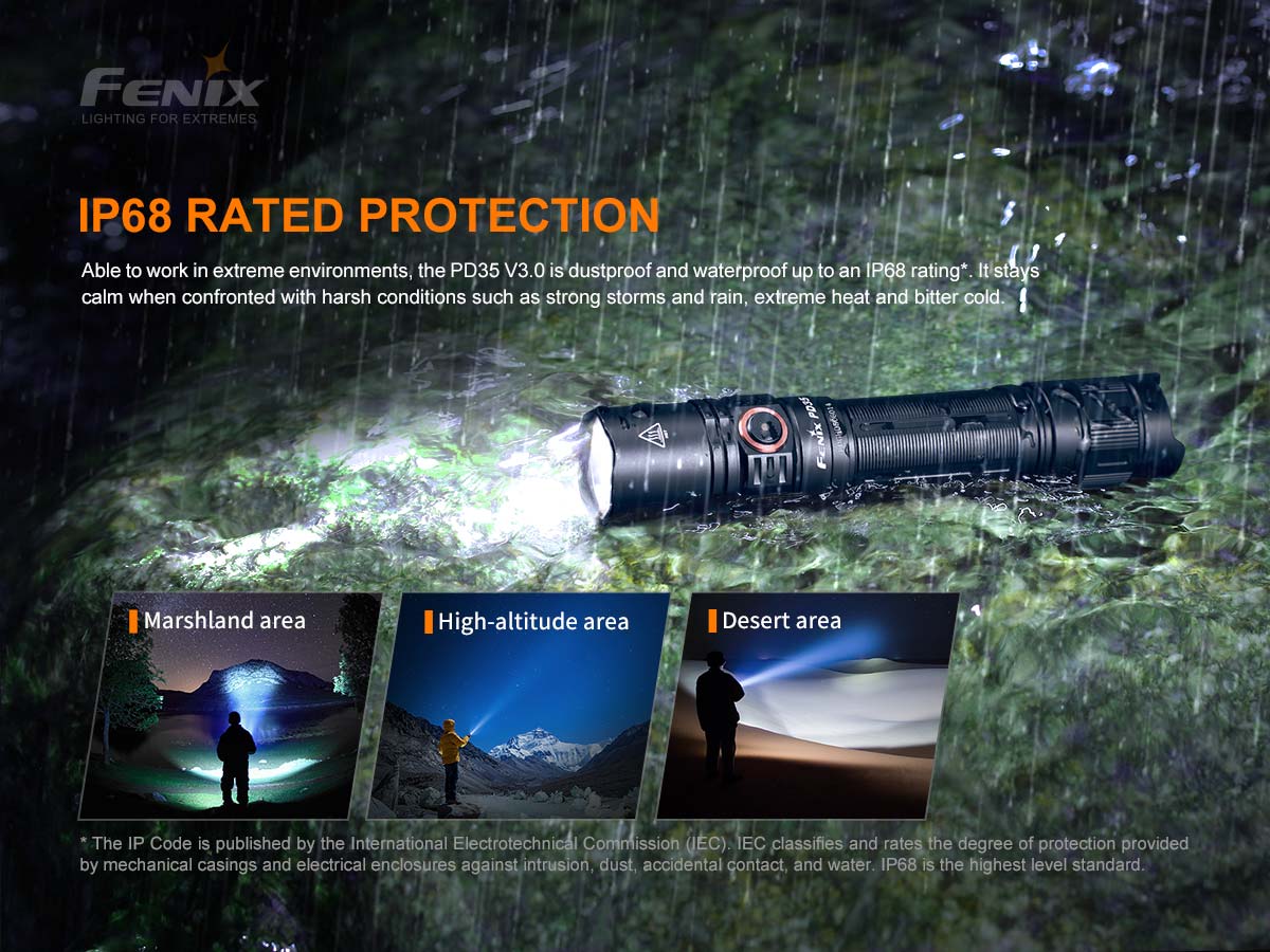 fenix pd35 v3 flashlight waterproof
