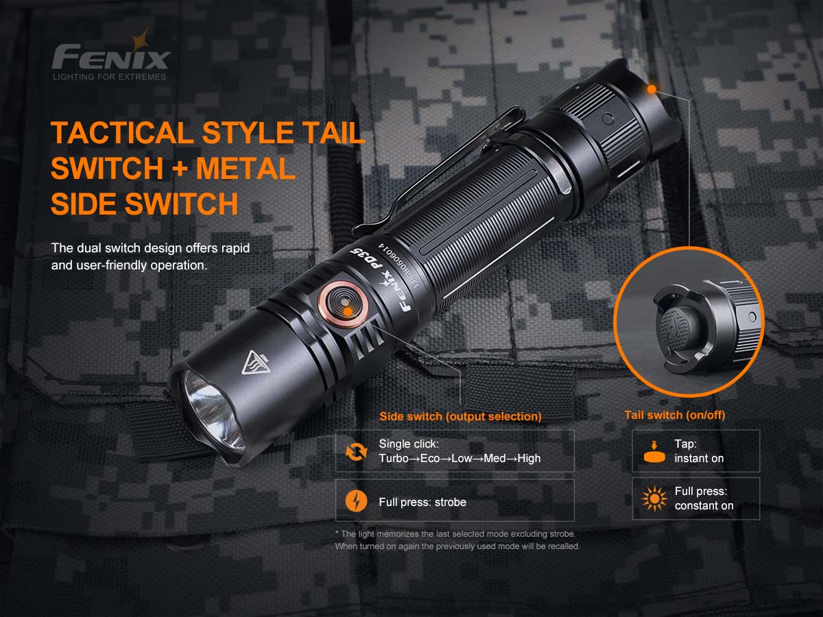 fenix pd35 v3 flashlight swtiches