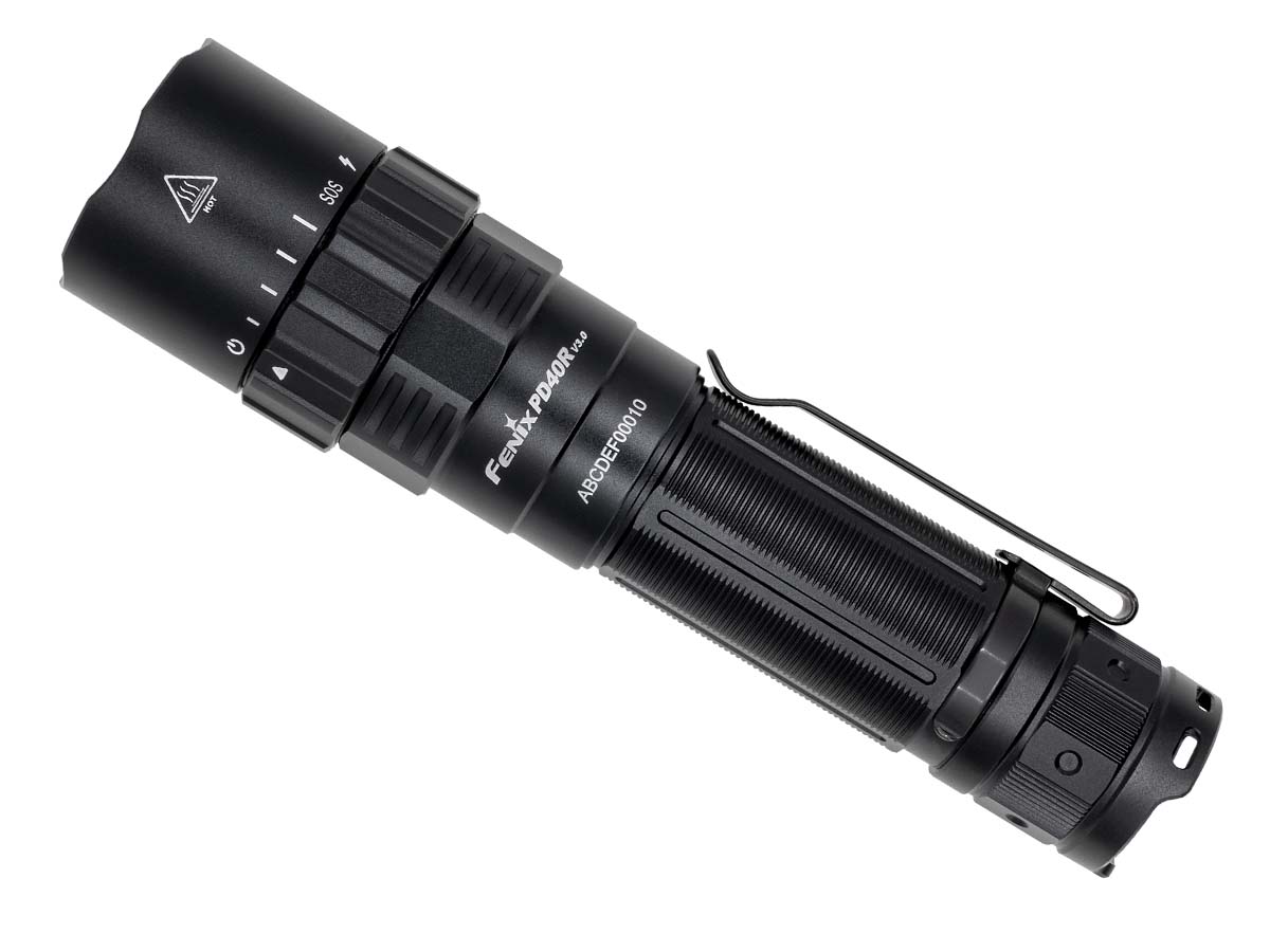 fenix pd40r v3.0 rechargeable flashlight front side