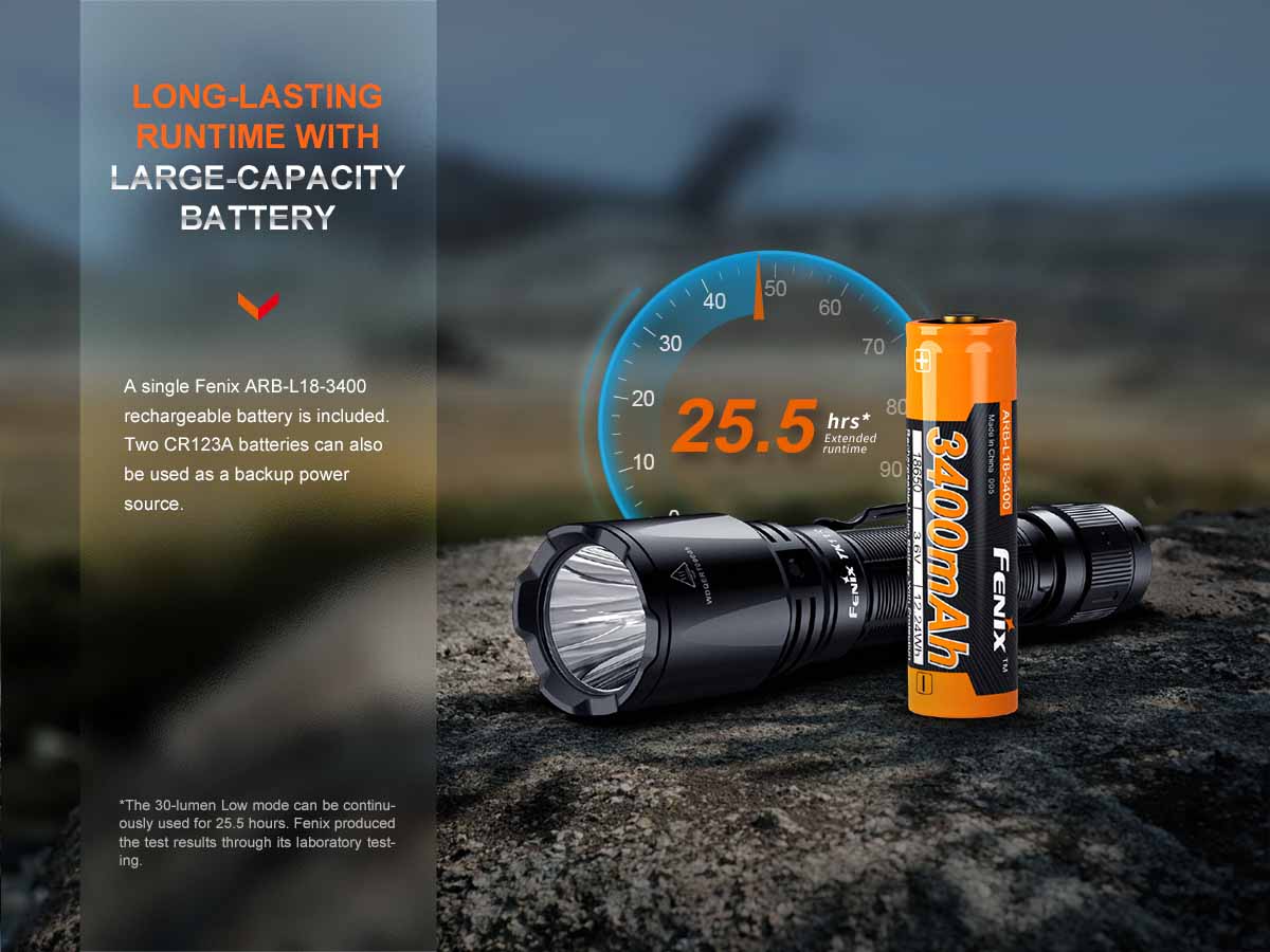 fenix tk11r rechargeable tactical flashlight 3400mah battery