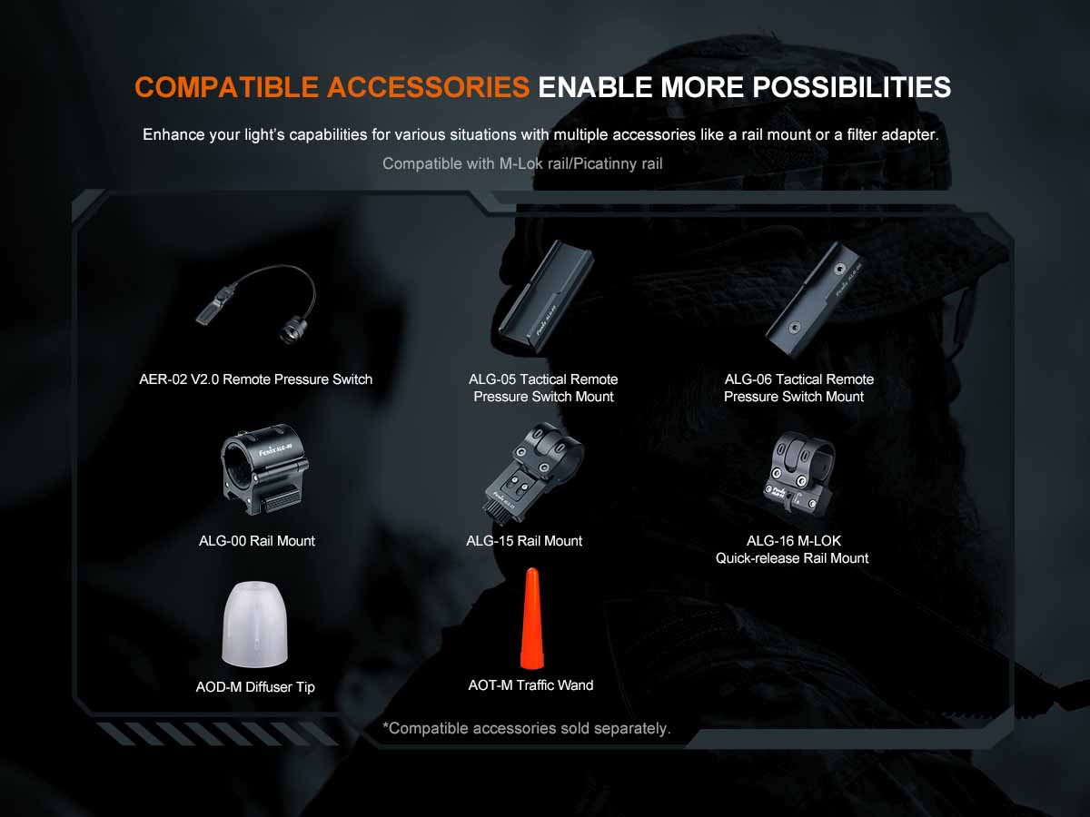 fenix tk11r rechargeable tactical flashlight compatible accessories