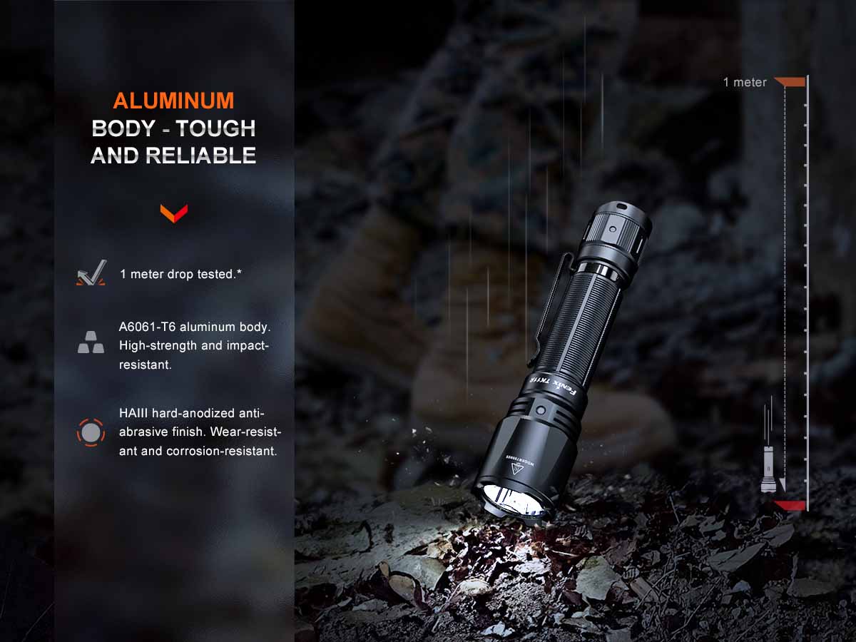 fenix tk11r rechargeable tactical flashlight impact resistant