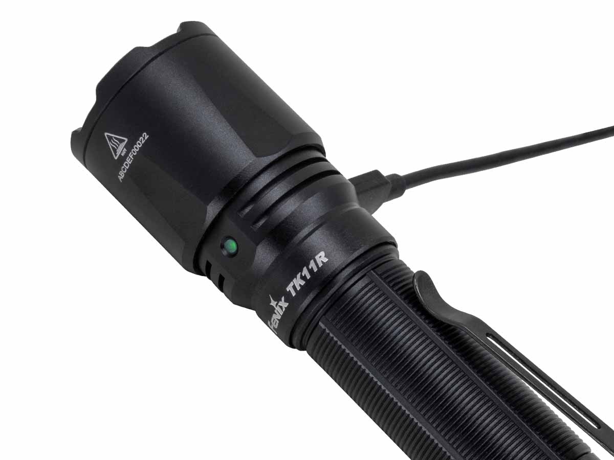 fenix tk11r rechargeable tactical flashlight usbc battery level indicator