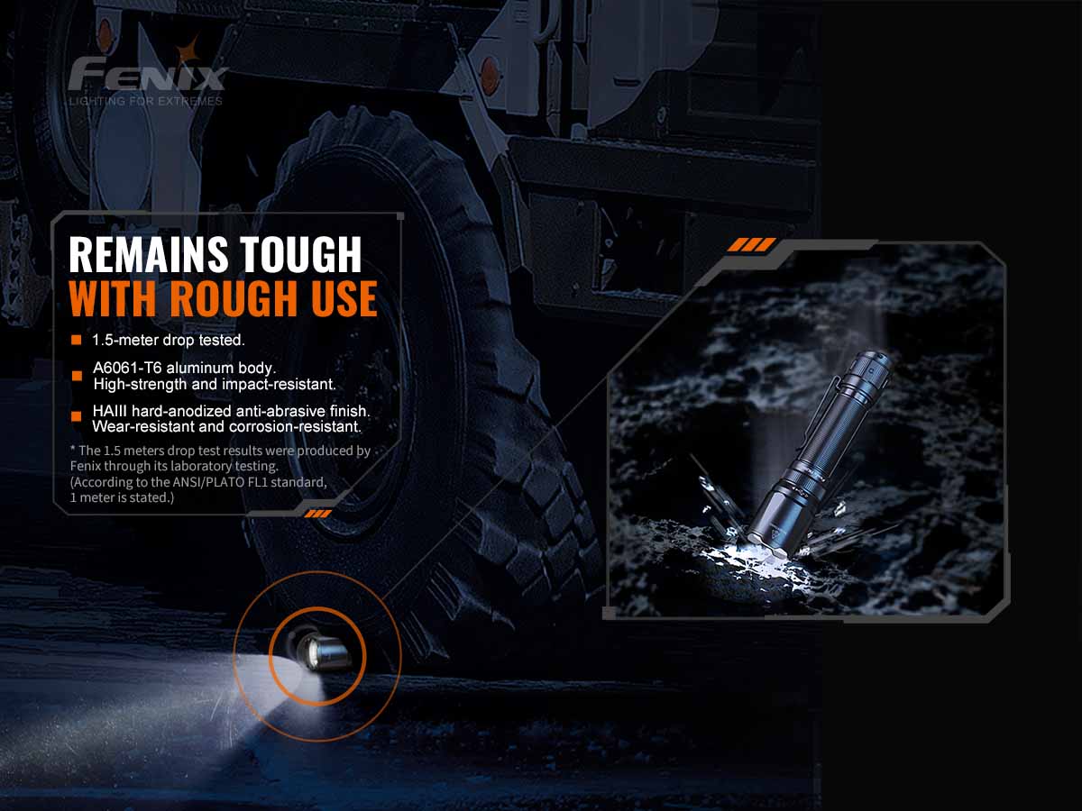 fenix tk20rv2 rechargeable tac flashlight impact resistant