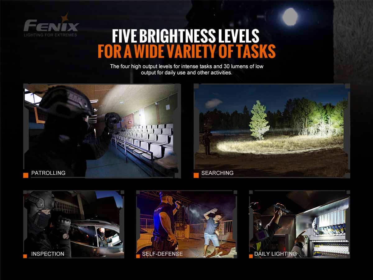 fenix tk20rv2 rechargeable tac flashlight uses