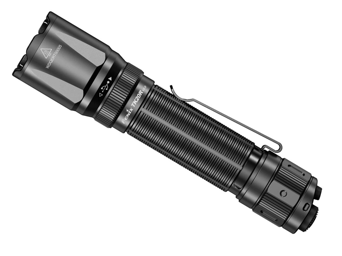 fenix tk20rv2 rechargeable tac flashlight side